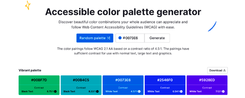 Cover for Accessible color palette generator