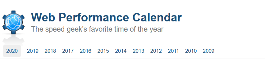 Banner for Web Performance Calendar