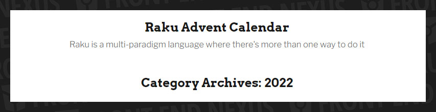 Raku Advent Calendar banner