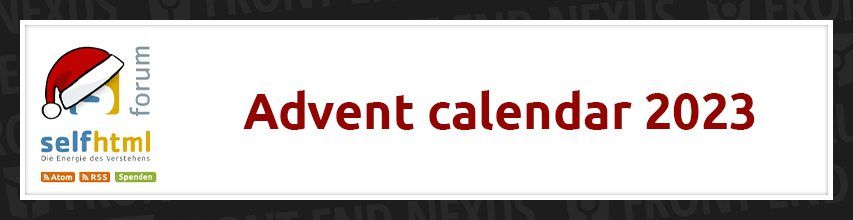 SELFHTML Advent Calendar banner