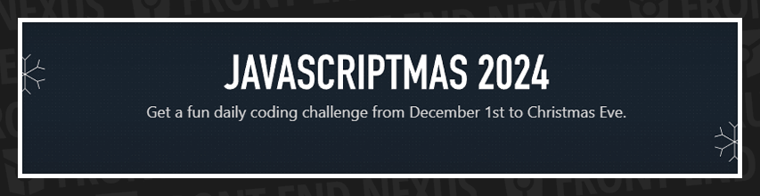 JavaScriptmas 2024 banner