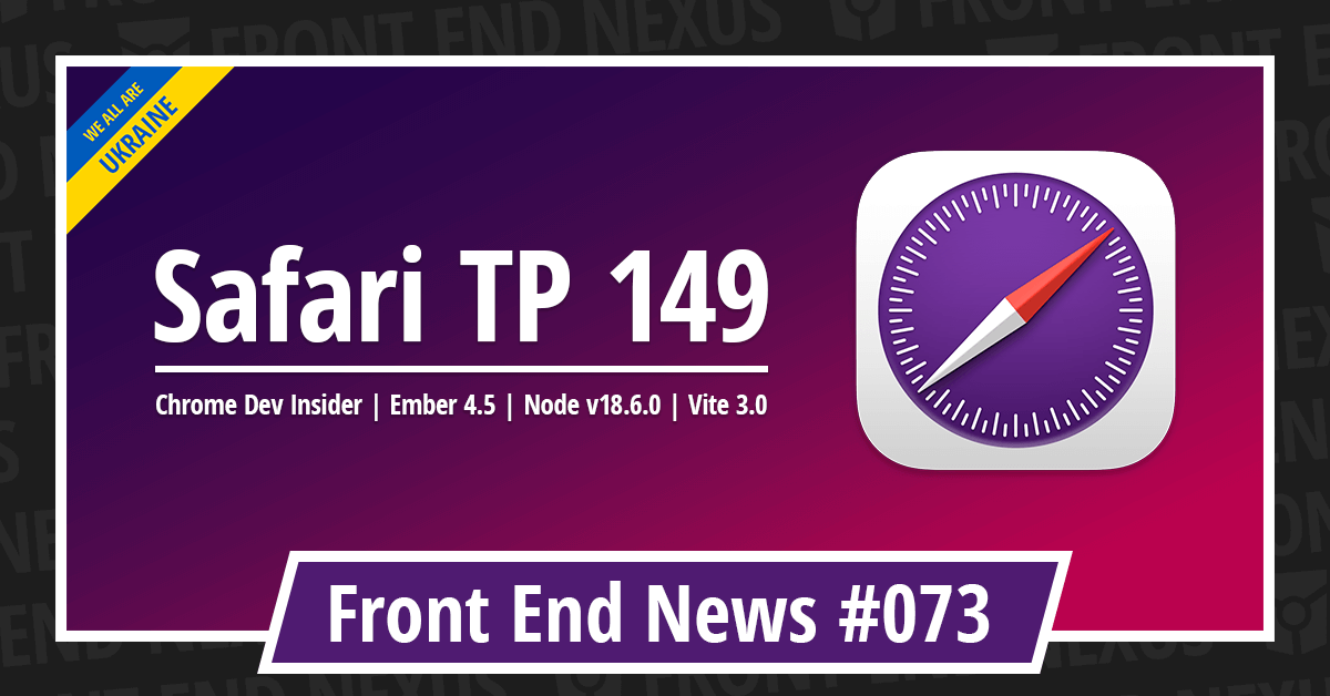 Banner for Front End News #073
