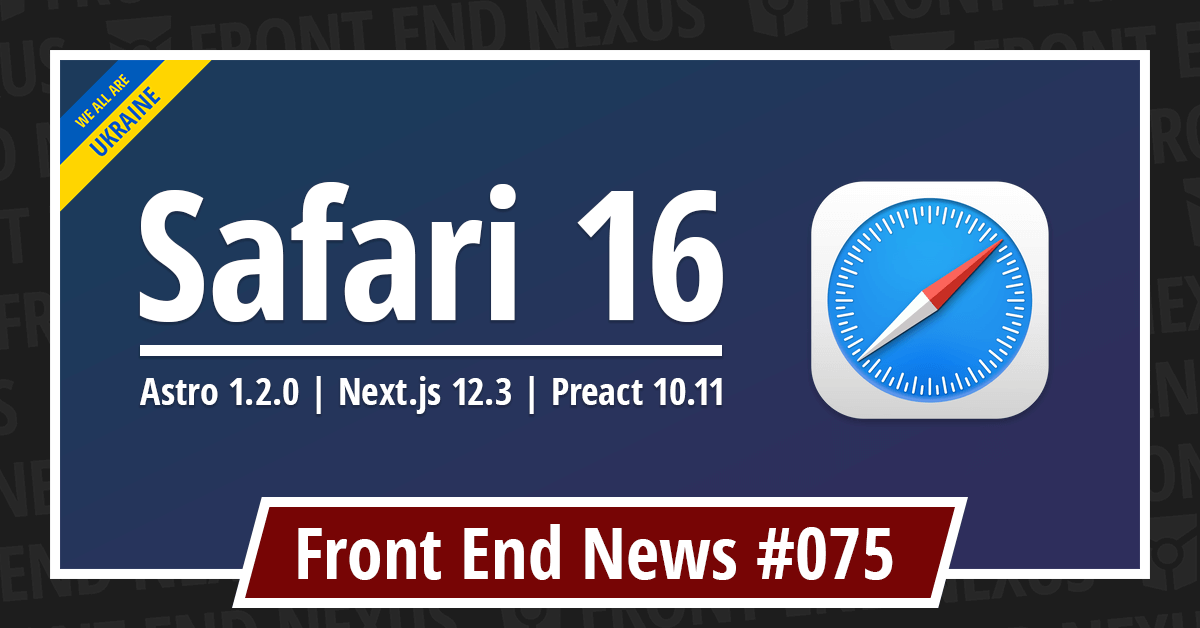 Banner for Front End News #075
