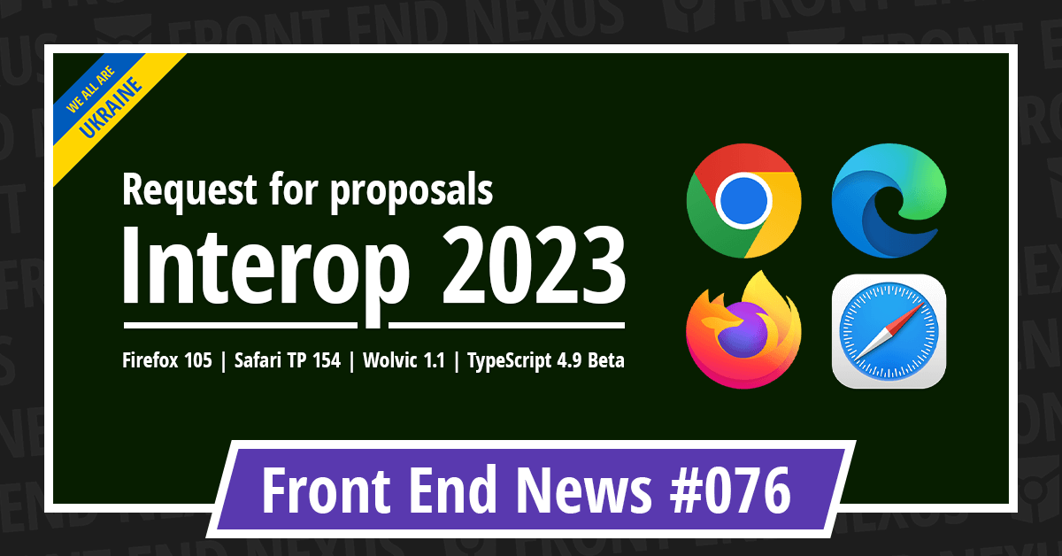 Banner for Front End News #076