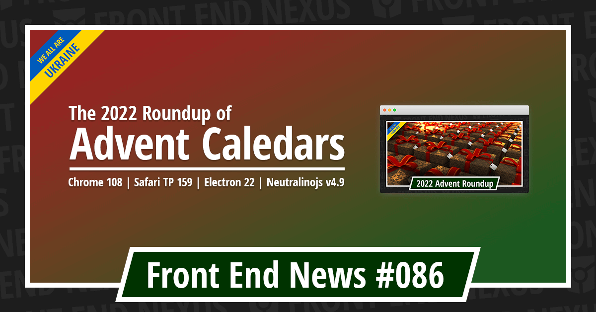 Banner for Front End News #086