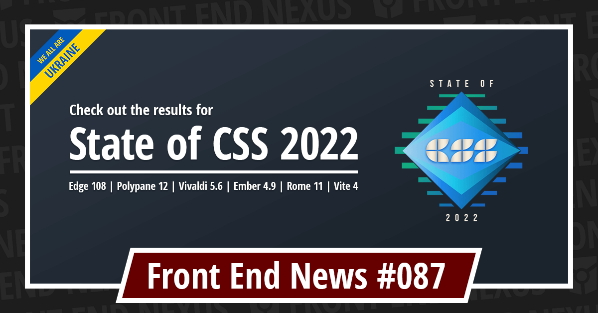 Banner for Front End News #087