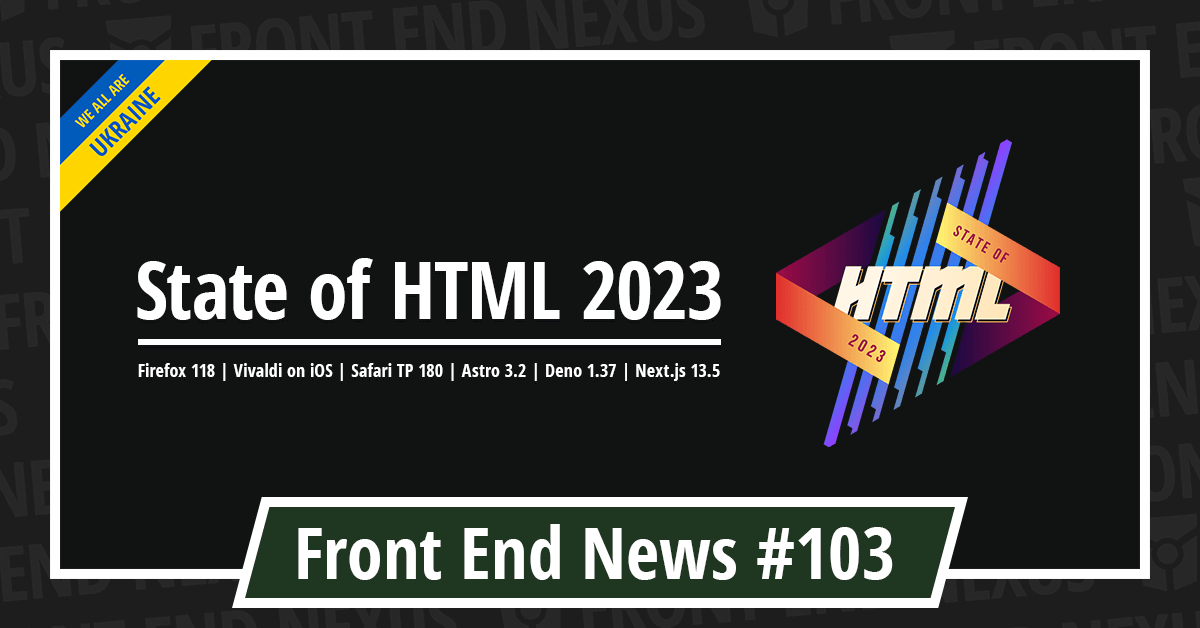 Banner for Front End News #103