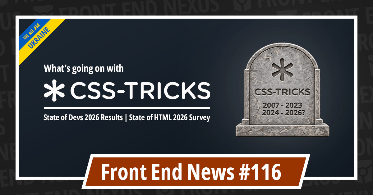 Banner for Front End News #116