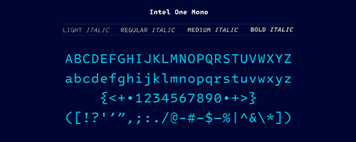 Cover for Intel One Mono Typeface